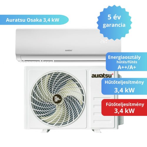 Auratsu Osaka 3,4 kW split oldalfali klímaszett ATC-12CLHO/ATC-12CLHI